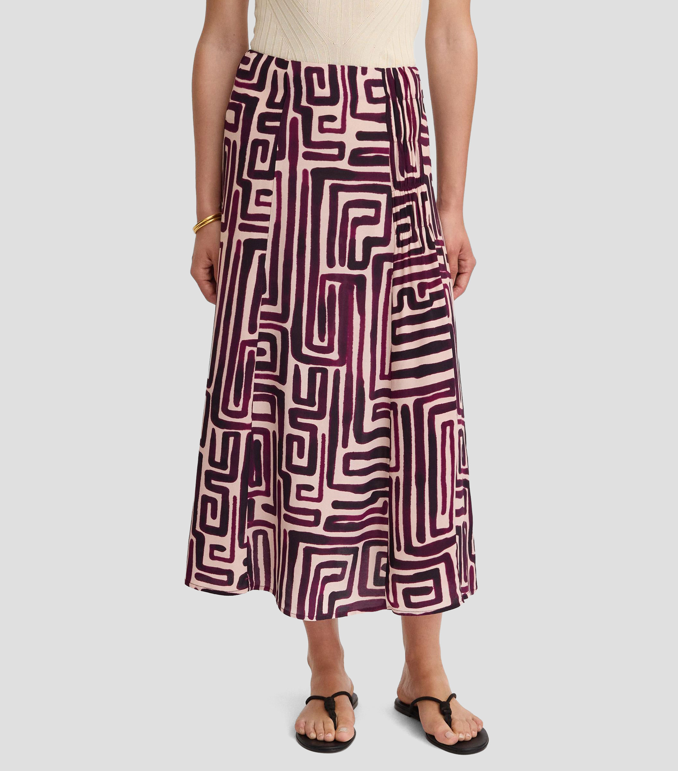 Falda estampada midi estampado Mujer